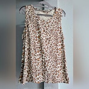 Dolan Brown and Cream Leopard Tank Top